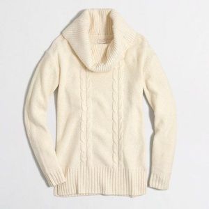 J. Crew Factory Placed Cable Knit Tunic Sweater